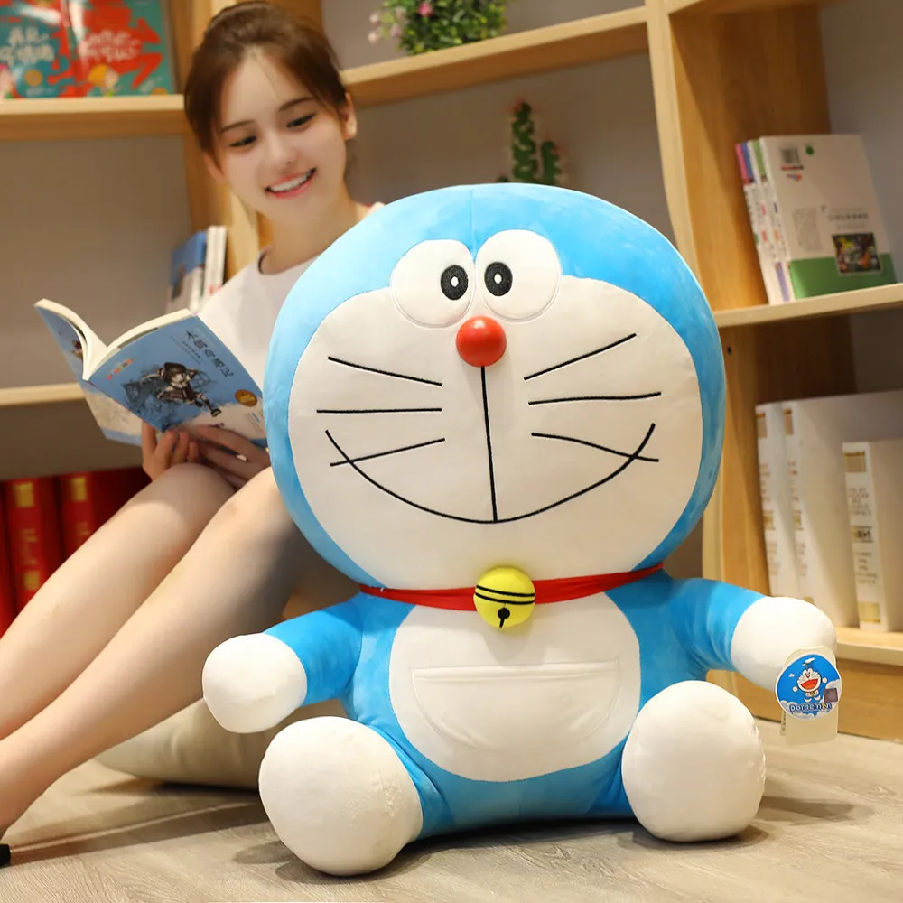 23-48cm Karstā Anime Stāvēt Ar Mani Doraemon Plīša Rotaļlieta Augstas Kvalitātes Gudrs Kaķis Lelle Mīkstu Pildījumu Dzīvnieku Spilvena, Lai Bērnu Bērni, Meitenes Dāvanas