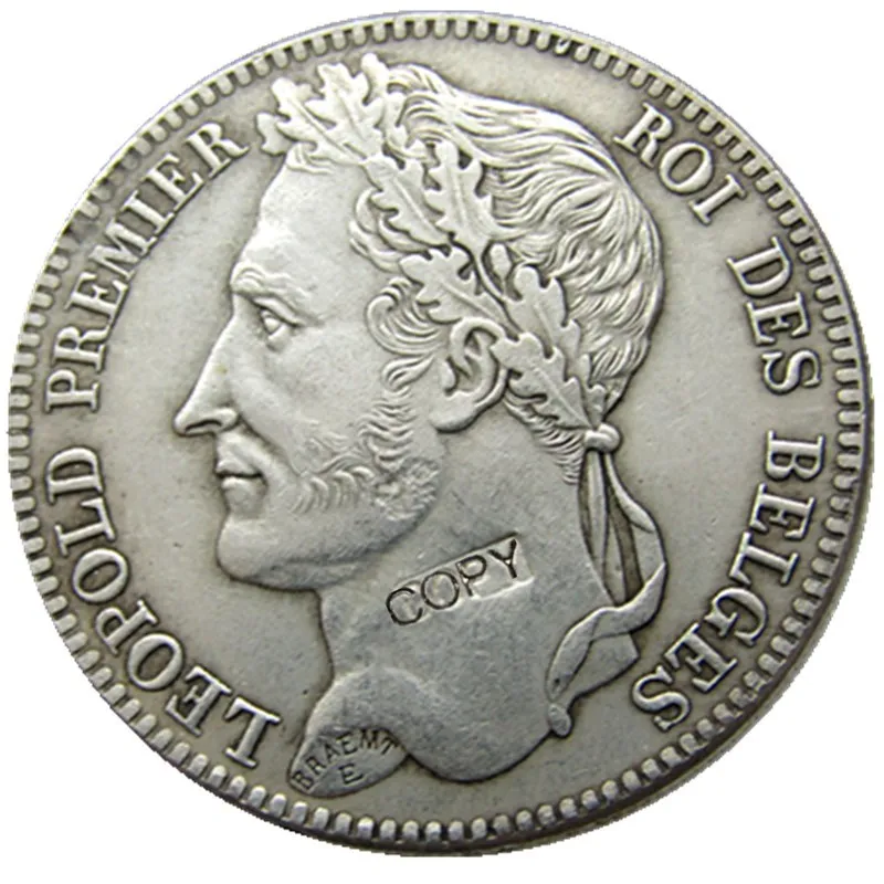 Beļģija 1847 leopolds Premier Roi Des Belges 5 Franki Kopēt Monētas