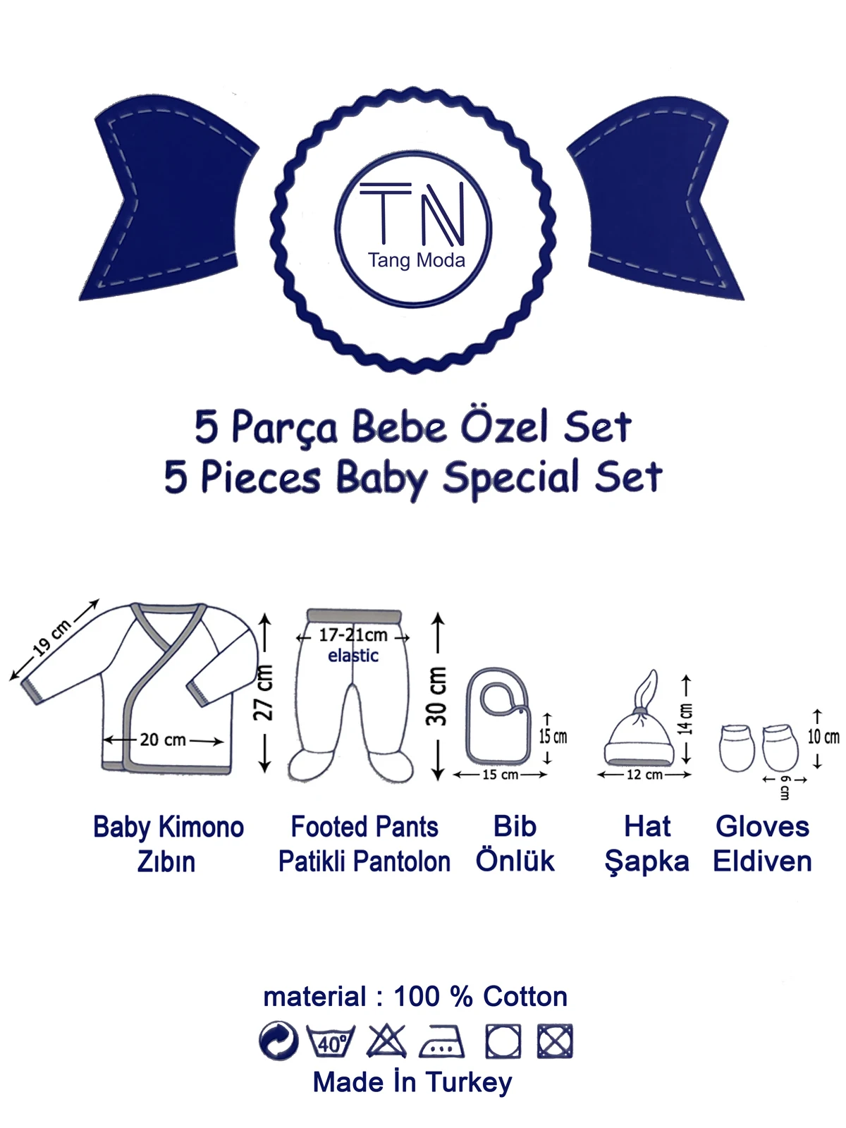 Jaundzimušo Bērnu Apģērbu Komplekts Nekustamā Kokvilnas 0 Ar 3 Mēnešiem 5 Gab Puika, Cepure, Cimdi Kājām Bikses Bērnu Kimono, Kombinezoni Ar Krūšdaļu Izgatavots Turcijā