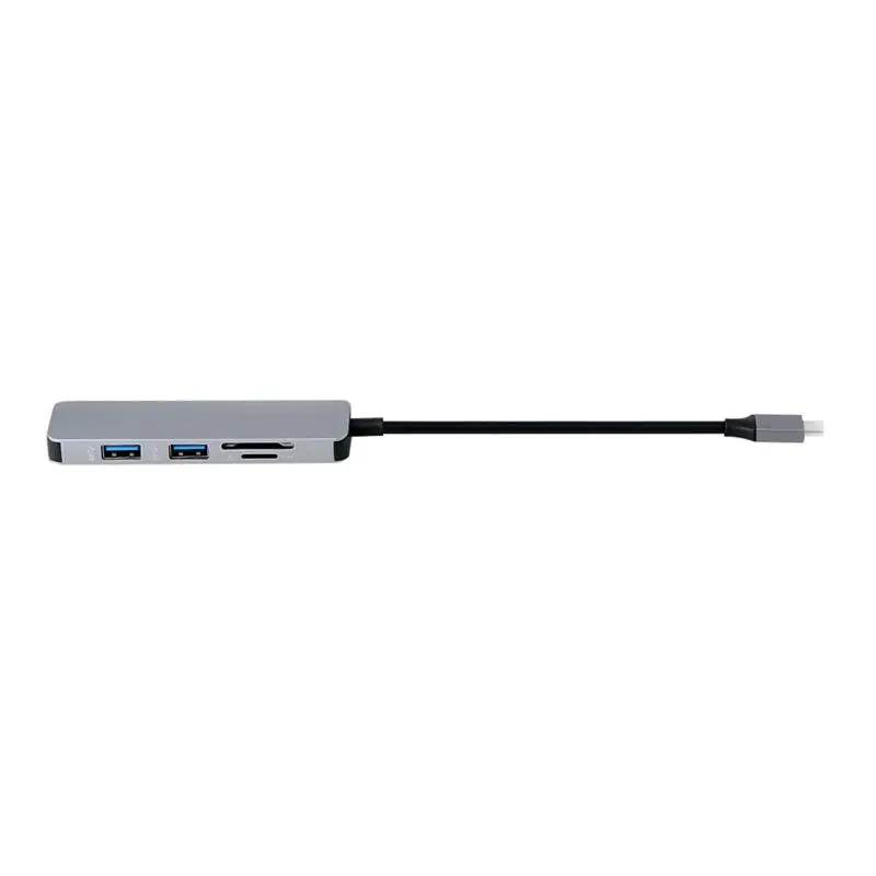 Alumīnija 5 in 1 USB-USB C C HUB Tipa C 4K HDMI 2 Porti USB 3.0 HUB SD/TF Card Reader for Mac Book C Tipa Rumbu Adapteri