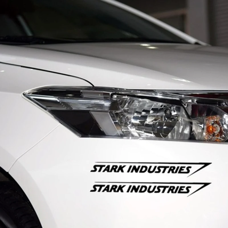 2gab Stark Industries Auto Sporta Sacīkšu organizācija Svītras Uzlīmes, Vinila Uzlīmes Melna Balta Auto Ārējo apdari