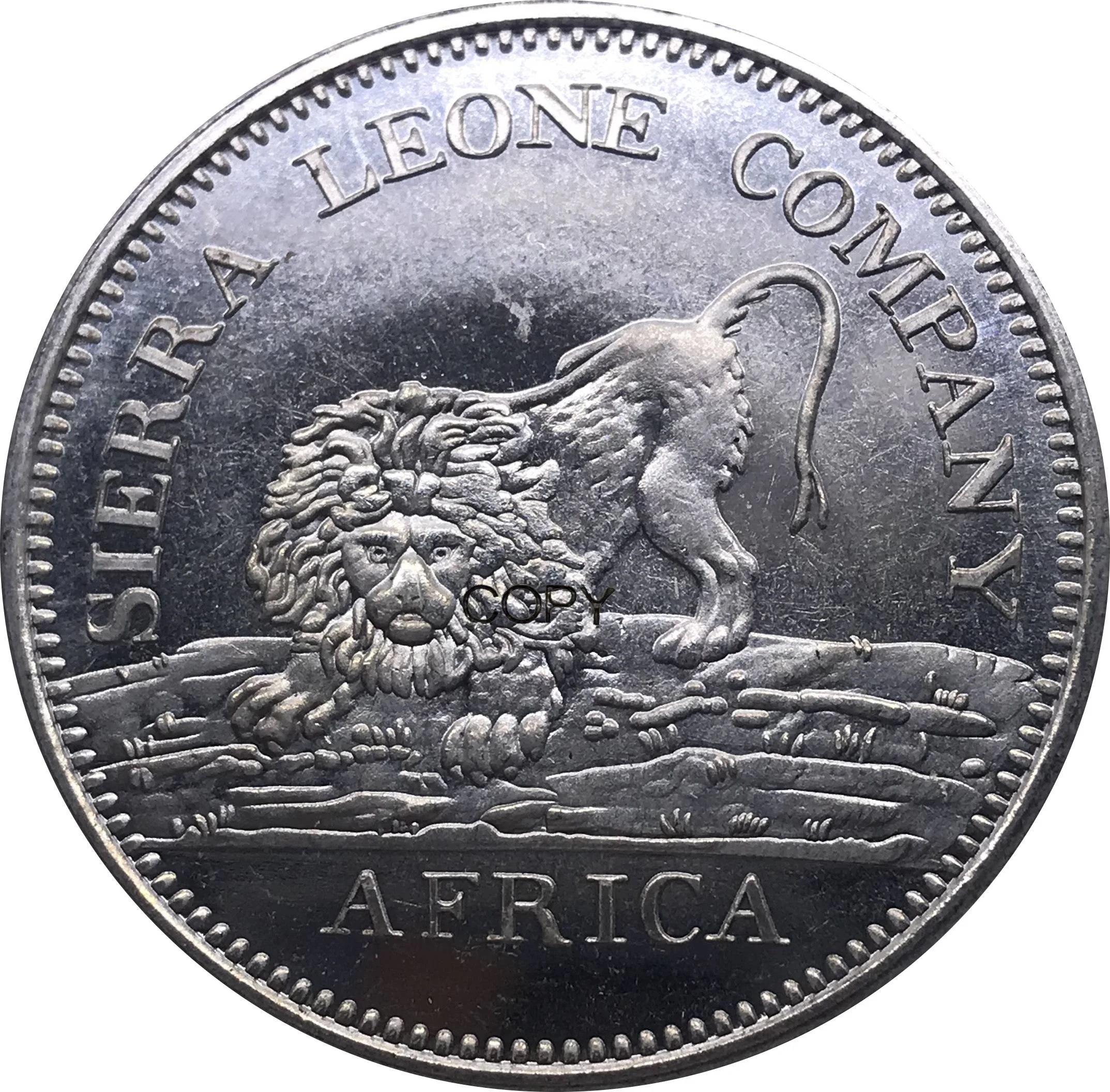 1791 Āfrikas Britu kolonija Sierra Leone Uzņēmuma 100 Vienu Dolāru Gabals, Metāla Cupronickel pārklāts Sudrabs Kopiju kolekcijas suvenīrmonēta