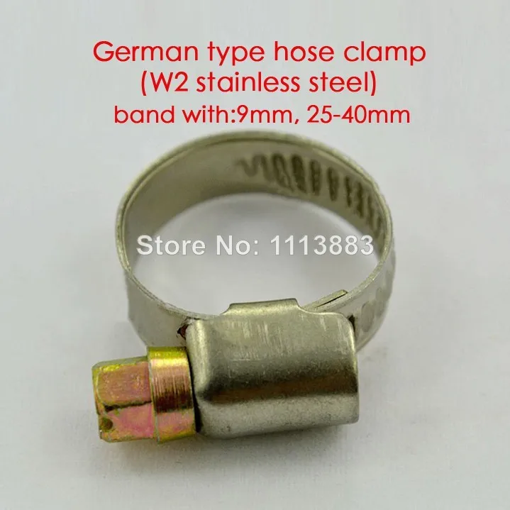 25-40mm Regulējams vācu stila šļūtene, caurule, caurules 9mm band skava