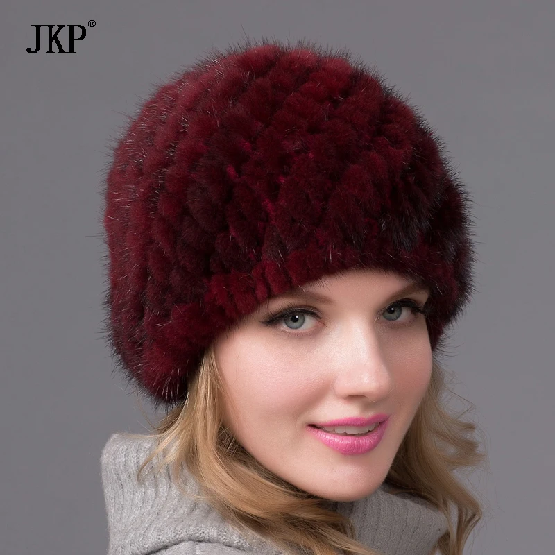Karstā ziemas ūdeļu kažokādu cepures sieviešu īstu dabīgās kažokādas cepuri ananāsu Krievijas beanie cepure modes 2020 labas kvalitātes biezu kažokādas cepuri BZ-03