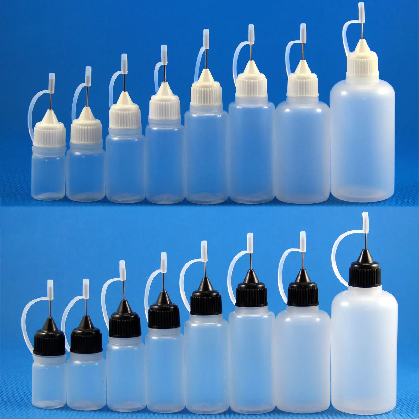 20PCS X 3ML-120ML Plastmasas Tukšs Squeezable Pudeles Pilinātāju Līme E Šķidro Sulu Konteineri ar Tērauda Adatu Uzgaļi + Mini Piltuves