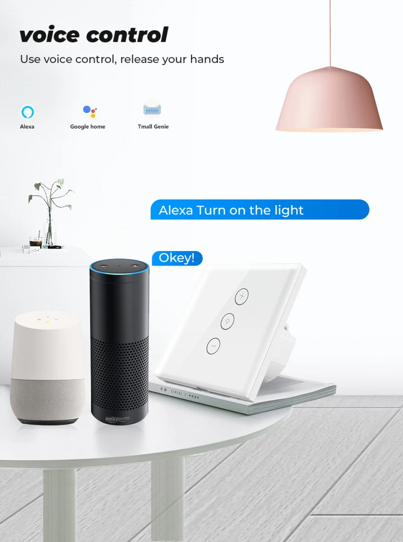 Tuya Smart Dzīves WiFi Sienas Panelis LED Light Touch Reostats Slēdzis Tālvadības pults Strādā Ar Aelxa Google Home Smart Home Sīkrīkus