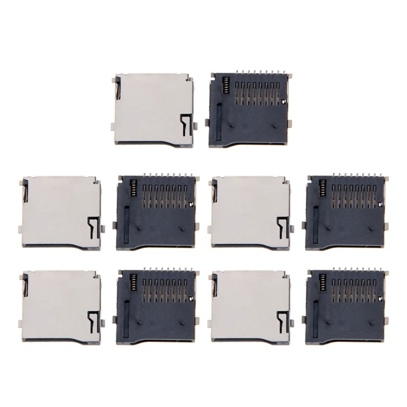10PCS Push-Push Tipa TF Mikro SD atmiņas Kartes Pieslēgvietu Adapteri Automātiskā PCB Savienotājs