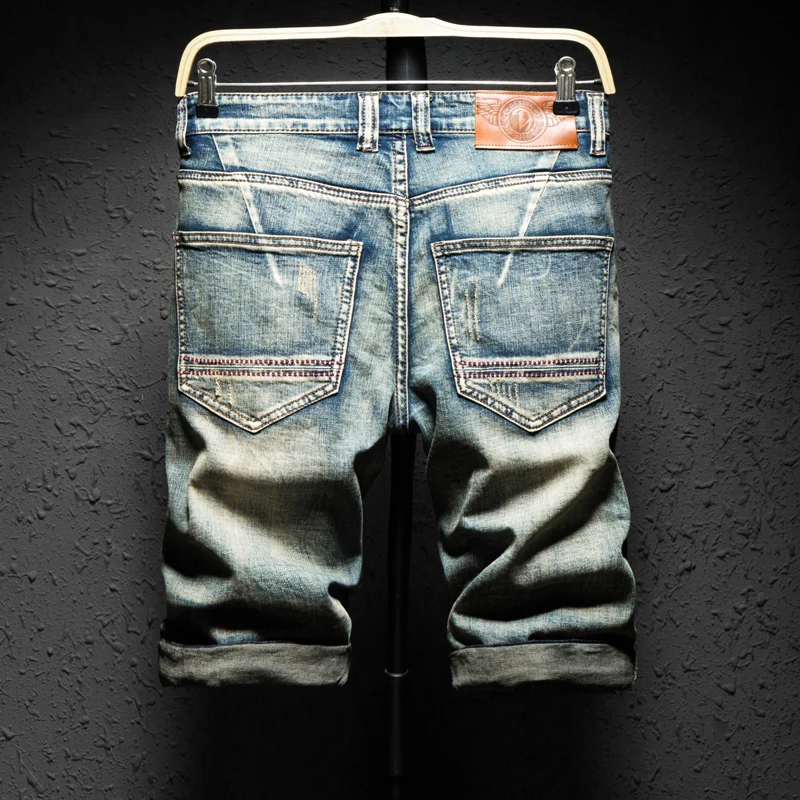 Vīriešu modes tendence caurumu džinsa bikses ir 2021. vasaras vēlaties zīmolu apģērbu, augstas kvalitātes retro problemātisko personības džinsu bikses