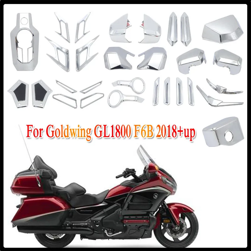 GL1800 Motocikla Priekšējā / Aizmugurējā hromēts Dekoratīvie Piederumi Apdares LED Pagrieziena Signāla Gaismu Gold Wing GL 1800 F6B 2018-21