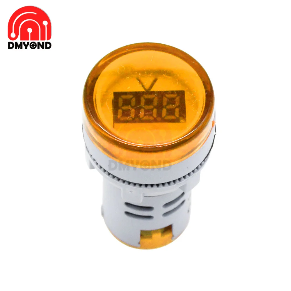 DIY Mini Digitālais Voltmetrs 22mm Kārta AC 60-500V Voltu Sprieguma Testeris Metru Monitora Strāvas LED Indikators Izmēģinājuma Lampas Gaismas Displeju