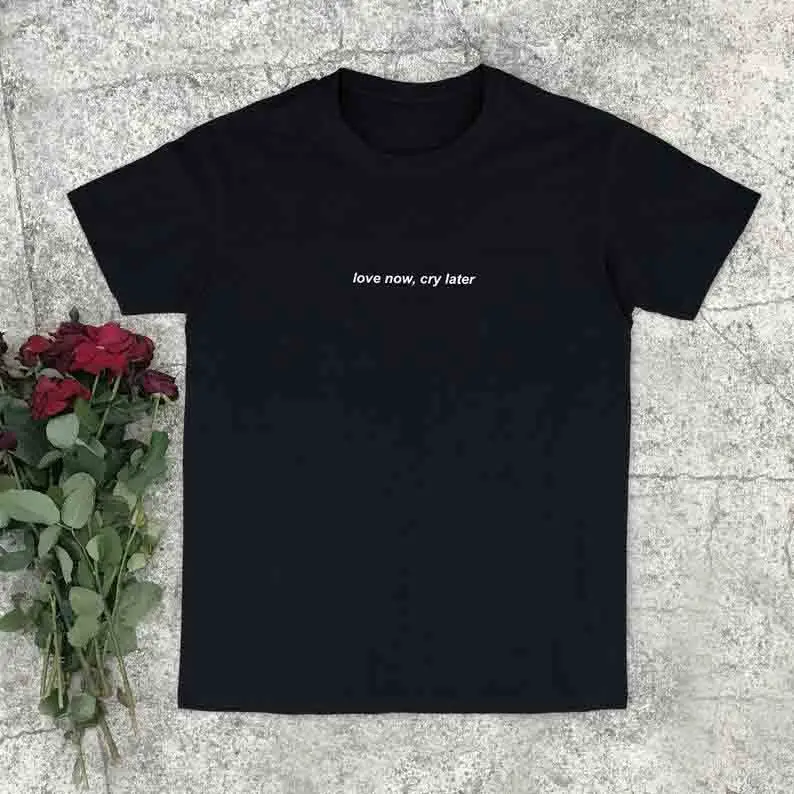 Skuggnas Jaunas Ielidošanas Mīlestība Tagad Raudāt, Vēlāk T-krekls Estētisko Krekls Grunge Estētisko Apģērbu Tumblr Krekls Unisex Top Piliens Kuģniecība