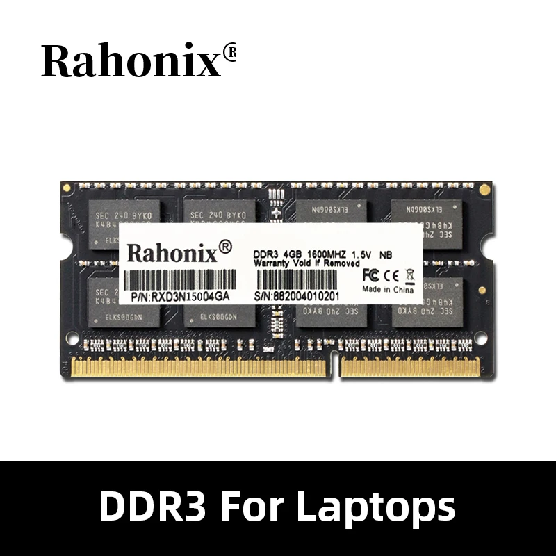 Rahonix DDR3 2GB 4GB 8GB 1333MHz 1600 memoria 1,5 V Notebook RAM 204Pin Klēpjdatoru Atmiņa SO-DIMM Intel&AMD