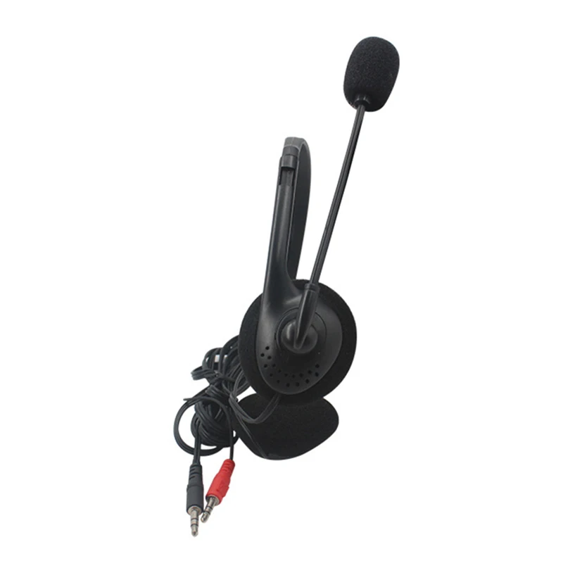 Black 3,5 mm Vadu Stereo Austiņas Mikrofons Trokšņa Slāpēšanas Klēpjdatoru Austiņas Klientu Apkalpošanas Stils, Dators, Klēpjdators, Desktop