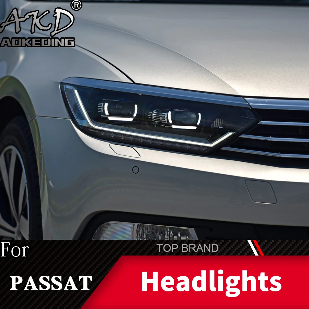 Par Automašīnas VW Passat B8 Eiropā 2017-2020 Priekšējie Miglas Lukturi Dienas Gaitas Lukturi dienas gaitas lukturi H7 LED, Bi Ksenona Spuldzes Auto passat Galvas Lampas