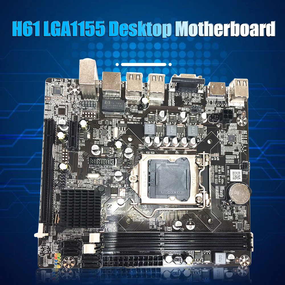 H61 LGA 1155 Pin 2 DDR3 Tīkla Karte, VGA, HDMI-Saderīgam Desktop PC Mātesplates Mātesplates Atbalsta DDR3 Atmiņas