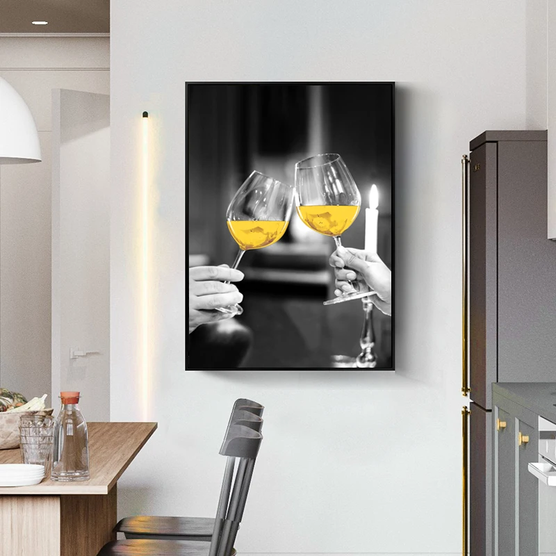 Vīna Glāzi ar Nelielu Laivu Audekls Drukāt Krāsošana Ēdamistaba un Virtuve Modern Home Dekorēšanas Sienas Art Flower Attēlu
