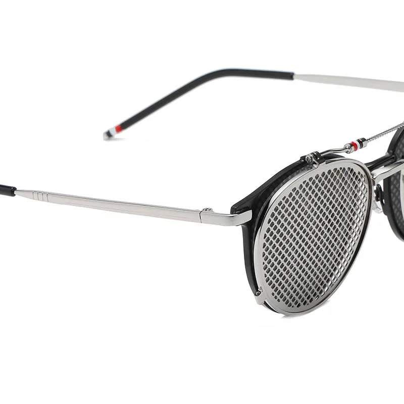 Polarizēta Punk Metālu Sakausējumu, Flip-up Brilles UV400 Aizsardzība SteamPunk Stila Saules Brilles Vīriešiem Gafas De Sol Mujer
