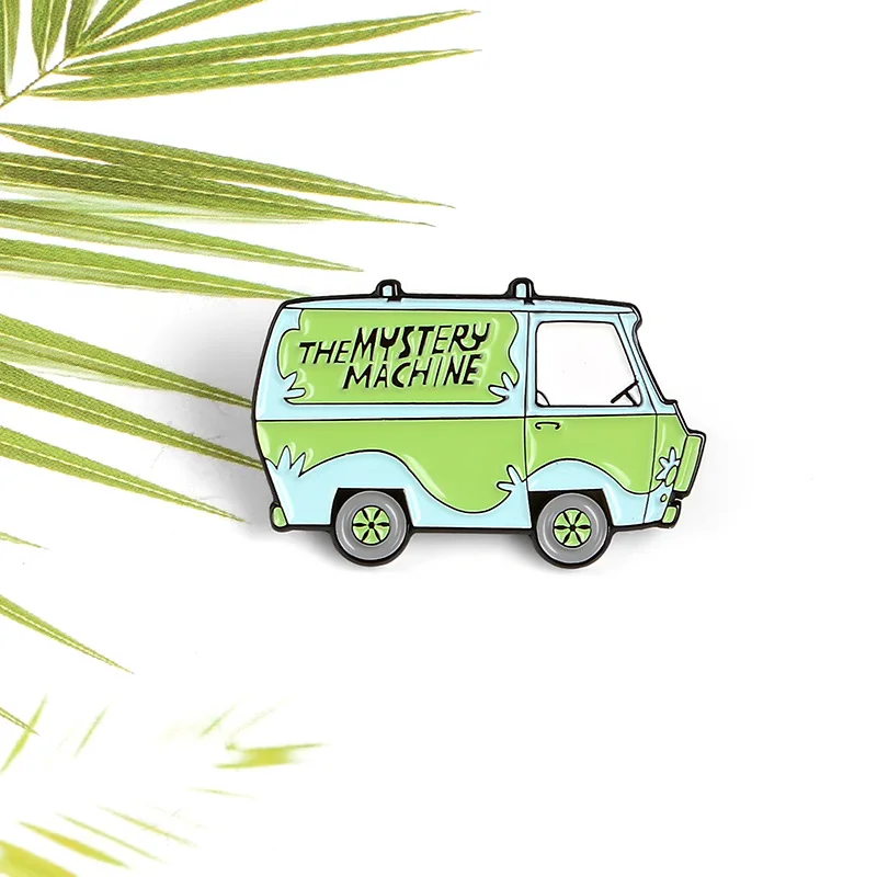 Jaunā mašīna noslēpums emaljas broša karikatūra Scooby autobusu atloks pin krekls mugursoma jautri žetons rotaslietas dāvanu draugam