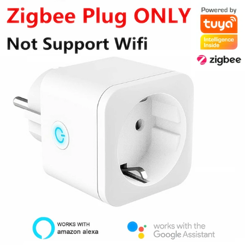 Tuya ZigBee Smart Plug ES 16A Pilnvaras Uzraudzīt Laika Funkcija Ligzda Smart Home Bezvadu Saderīgu Alexa, Google Home Palīgs