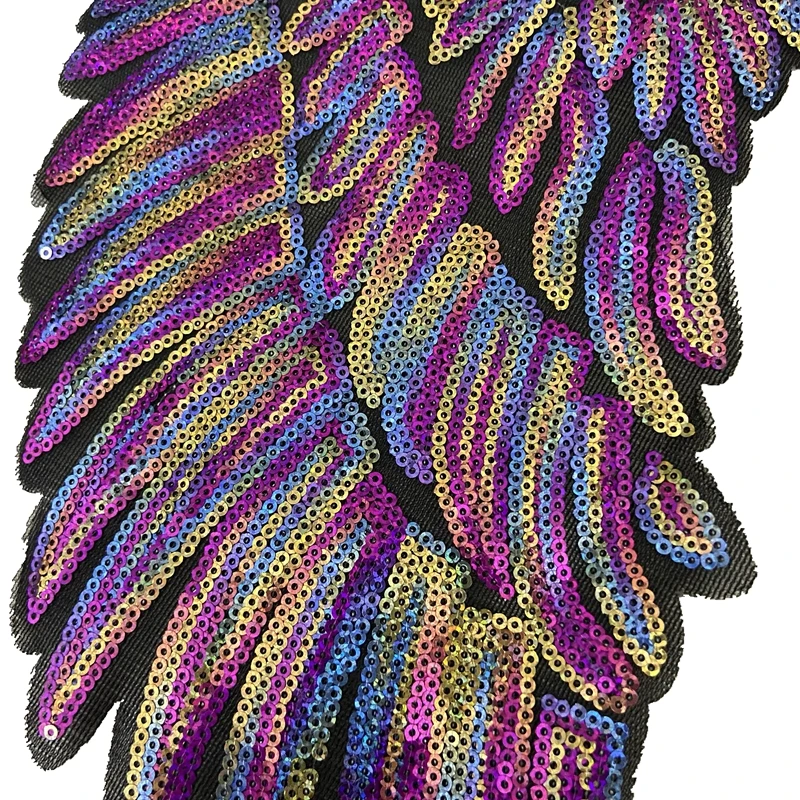Krāsains Sequin Plāksteri Liela Eņģeļa Spārnus Plāksteris Žetons Šūt Dzelzs Karikatūra Ielāpus Apģērbu Uzlīmes Audumu, Šūšanas Piederumi