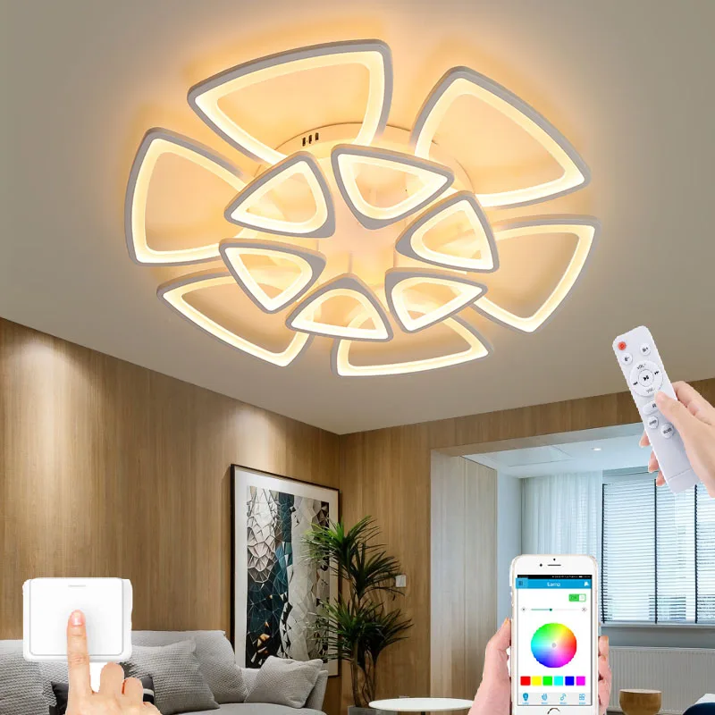 Ziemeļvalstu minimālisma LED kvadrātveida lustra guļamistaba griestu lampa regulējamas, dzīvojamā istaba APP studiju telpas apgaismojums
