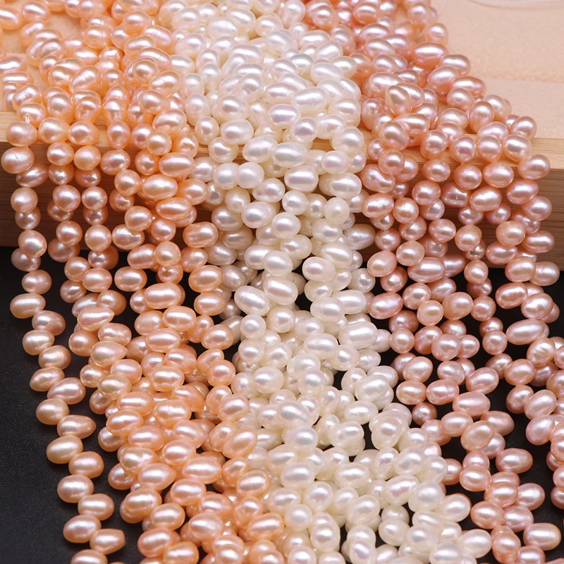 Dabīgo Saldūdens Pērļu Krelles 5-6mm Rīsu Formas Pērļu Krelles Par DIY Rotaslietu izgatavošana Šarmu, Kaklarota, Aproce 15