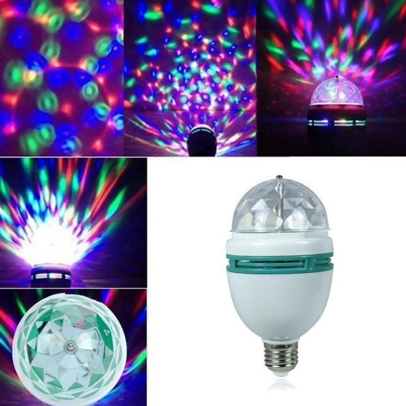 E27 LED RGB Lampas 3W Spuldze Magic, Krāsa Projektors Auto Rotējošās Skatuves Gaismas AC85-265V 220V 110V Par Brīvdienu Puse Bārs KTV Disco