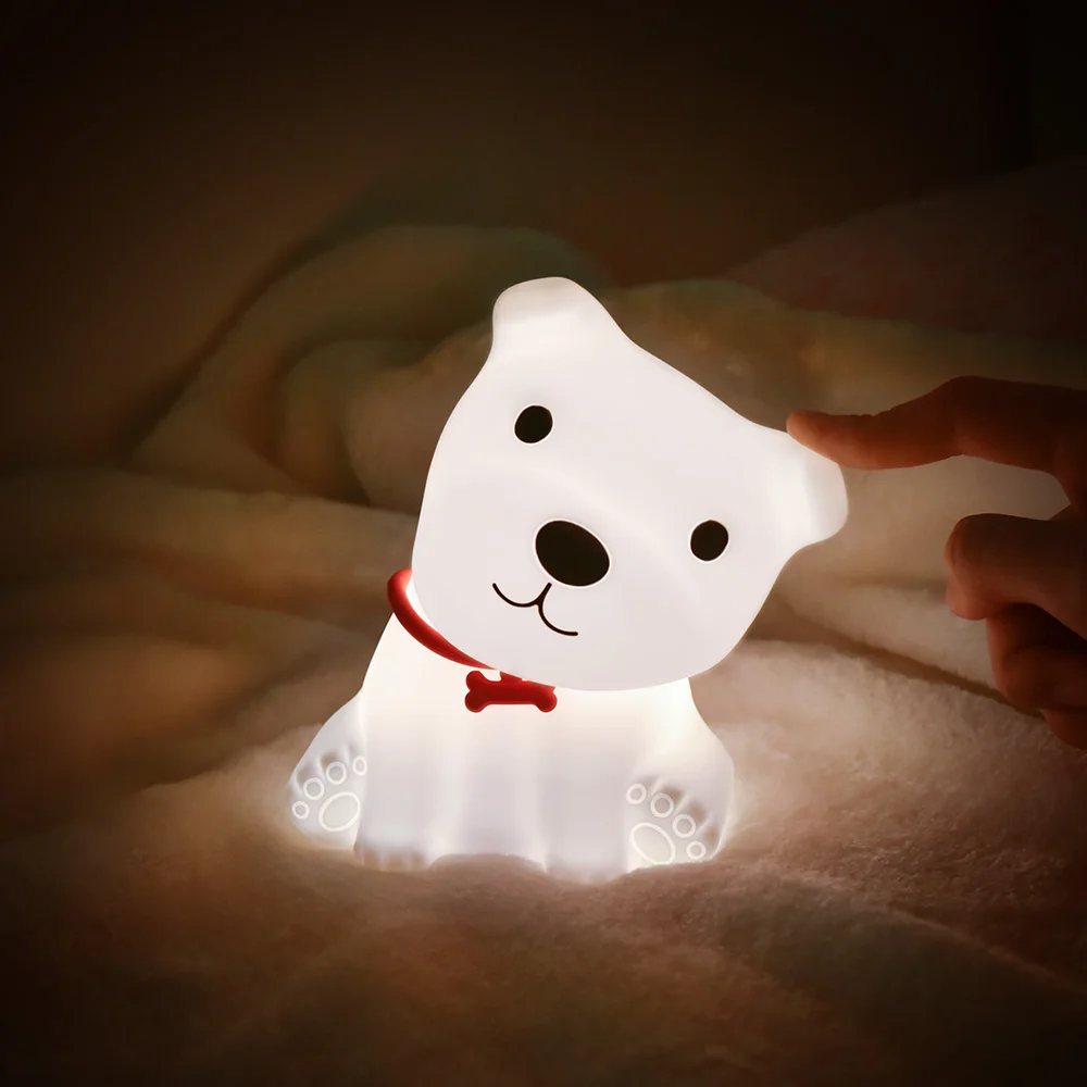 Gudrs Suns Krāsains LED Nakts Vieglā Pieskāriena Sensoru, USB Uzlāde, Silikona Bērnu Guļamistaba Miega Lampas Bērniem, Bērnu Svētku Dāvanu