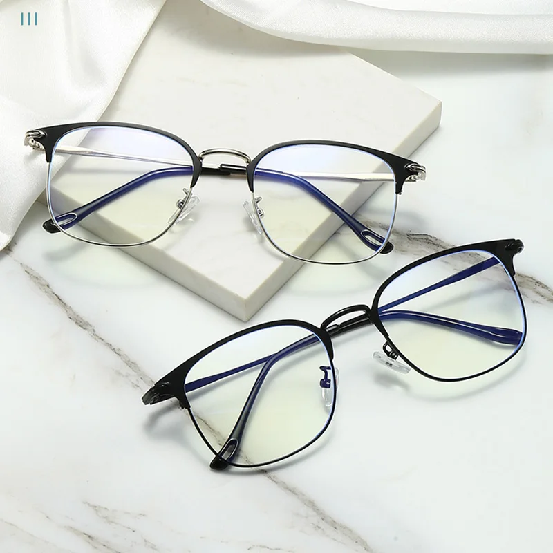 Korejiešu Stilā, Anti Blue Ray Glāzes par Sievietēm, Vīriešiem Datoru Brilles Retro Vintage Cat Eye Laukumā Pret Radiāciju, Optiskās Brilles