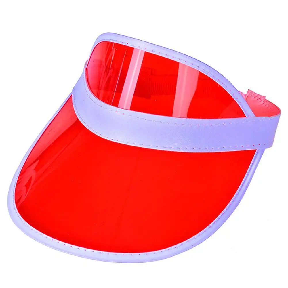 Caurspīdīga Elastīga Sauļošanās Klp Karstā Mices Unisex Hat Visor Galvas Puse, Sporta Cepure Golfs Tenisa Klp Neona Saule N5P9