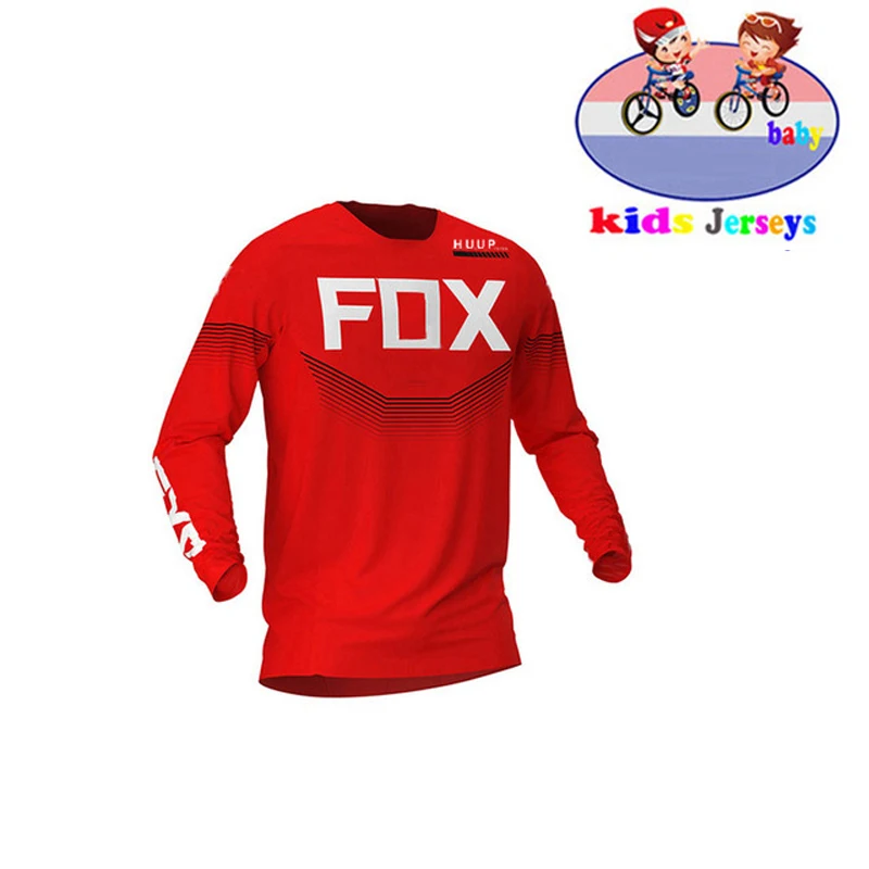 Huup fox Kids Ātri Sausas Motokrosa Jersey Downhil Kalnu Velosipēds DH Krekls MX Motociklu Apģērbu Ropa Zēniem MTB T-Krekli