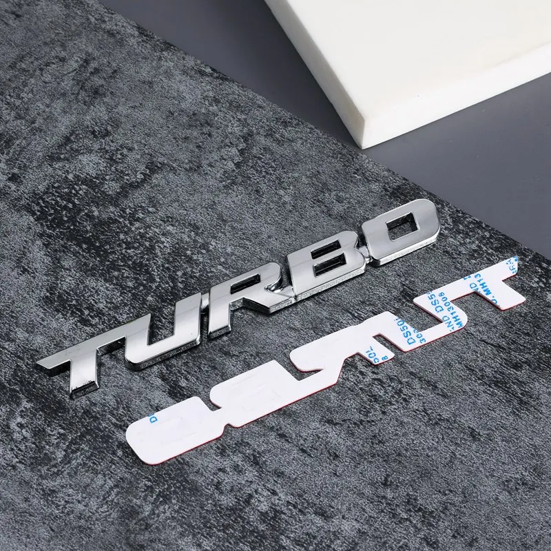 3D Auto Stils Uzlīmes Metāla TURBO Vēstules Emblēmas Nozīmīti Decal Uzlīmes, Auto Piederumi Sakausējuma Auto Motociklu Uzlīmes
