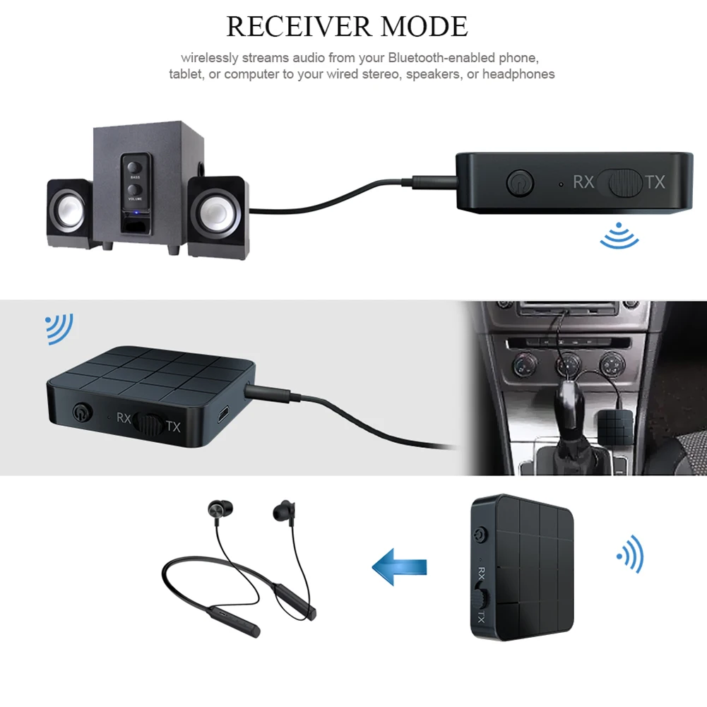 KN321 USB Stereo Mūziku, Bezvadu Adapteri, Bluetooth saderīgu 5.0 Audio Uztvērējs, Raidītājs, 3,5 mm AUX Adapteri Bezvadu Mūzikas