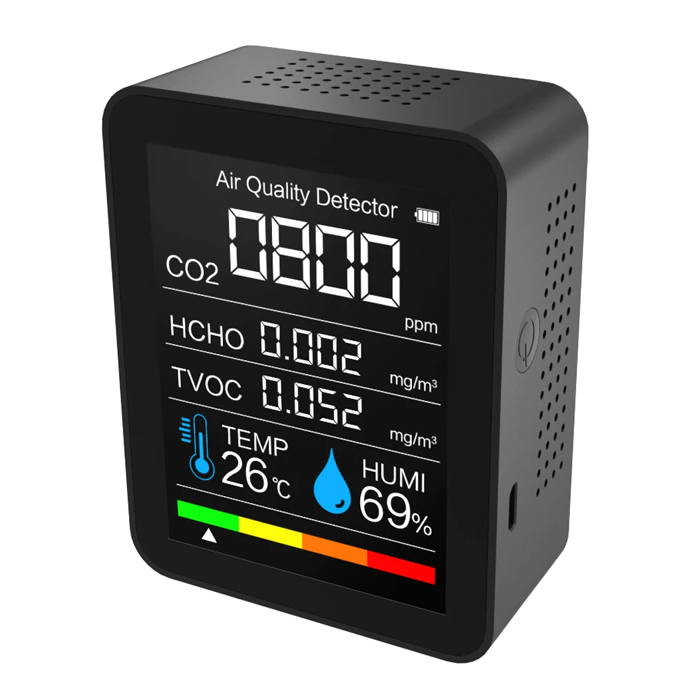 CO2 Mērītājs Gaisa Kvalitātes Monitors Smart Temperatūra & Mitruma Sensors Testeri Oglekļa Dioksīda Monitors TVOC Formaldehīda Detektoru HCHO