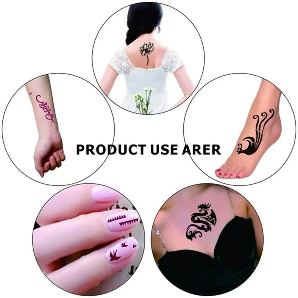 Dabas Indijas Mehndi Brūnā Krāsa Hennas Pastas Konusveida Kājas Grima Pagaidu Ķermeņa Sieviešu Tetovējums Konuss Pirkstu Trafaretu Zīmējumu