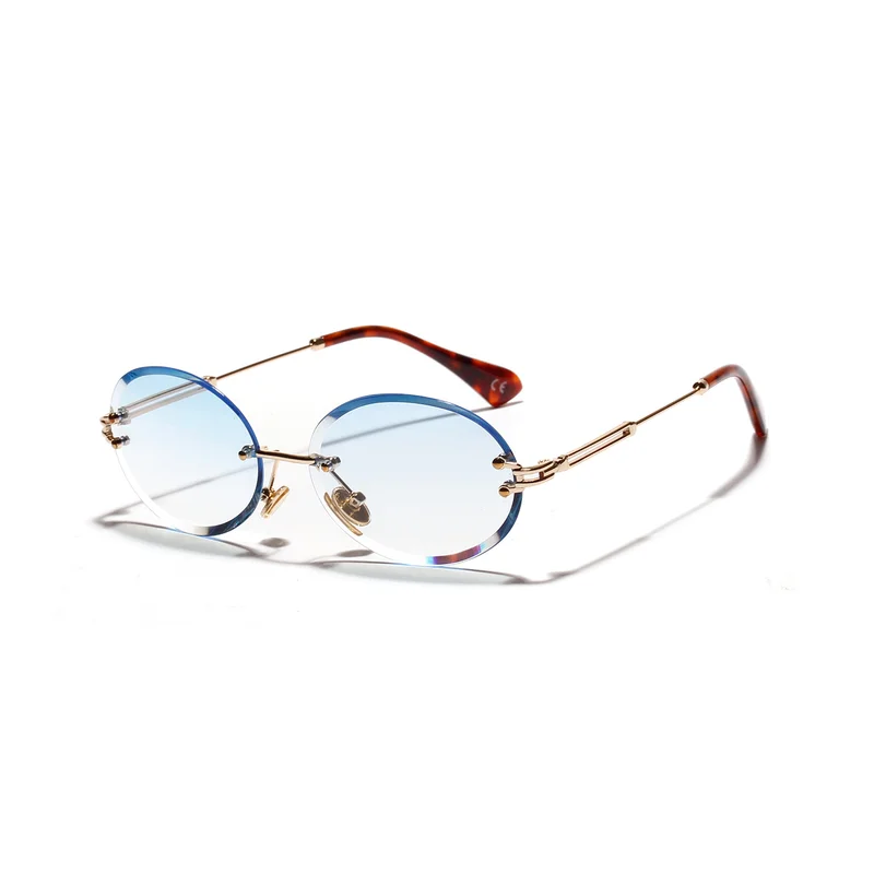 Kristāla Kārta bez apmales Brilles Slīpumu, Pelēka Objektīva Konfektes Mazo Saules Brilles Sievietēm 2019 Vasaras Stila Sieviete Dāvanu Zīmola UV400