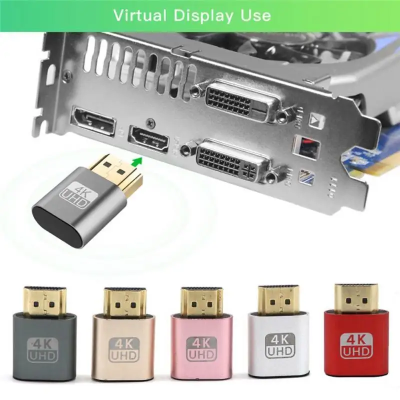 HDMI-saderīgam Virtuālo Displeja Adapteri 1.4 DDC EDID Lelli Plug Bloķēšanas Grafikas Kartes GPU Platformu Emulators Bitcoin BTC Raktuvju Strādnieks