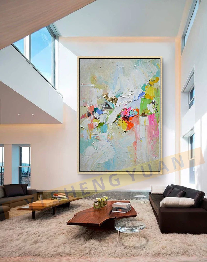 Mūsdienu Abstraktās Glezniecības Stila Sienas Mākslas Audekls Gleznošanai Akrila Krāsām Mājas Sienu Apdare, Bez Rāmja