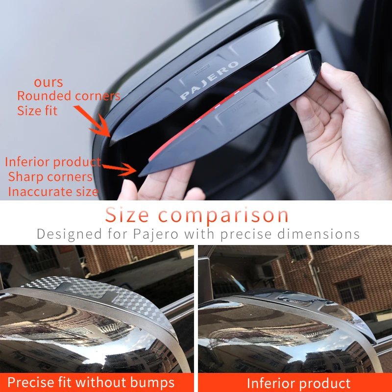 Par Mitsubishi Pajero piederumi Atpakaļskata spogulis, lietus rīkiem, uzacu Pajero v87v93v95v97v98 io Pilna Pinin Montero Modifikācija