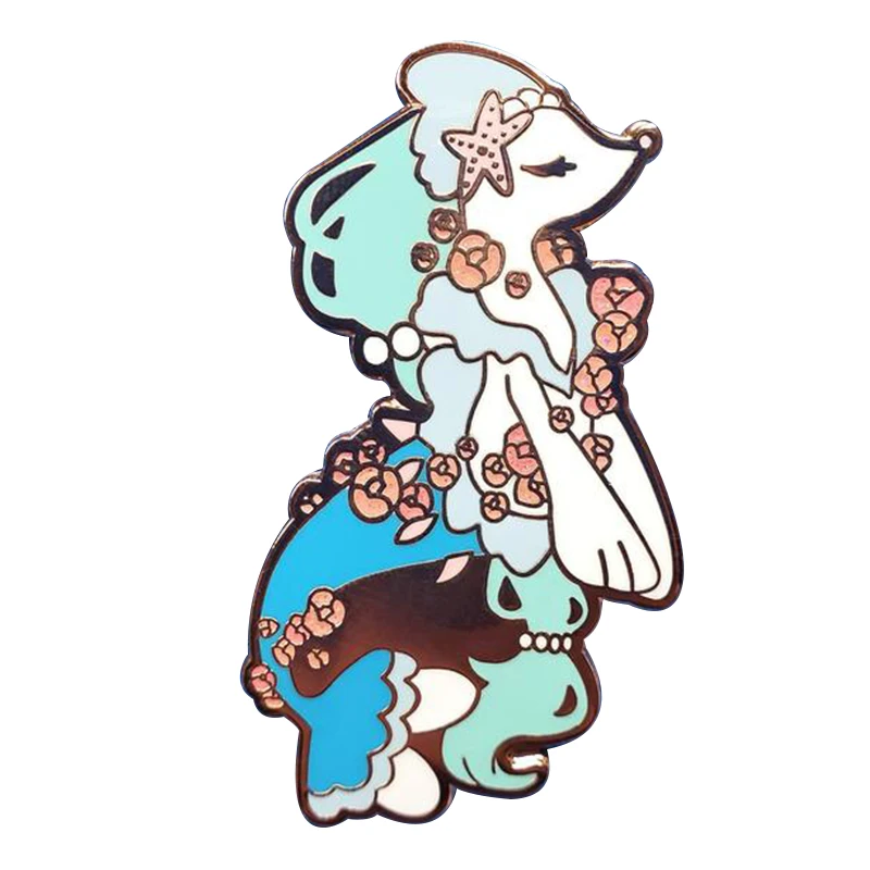 Primarina Žetons Spīdīgu dzīvnieku Emaljas pin cute anime raksturs Žetons krāšņs drēbes vai dekori somas