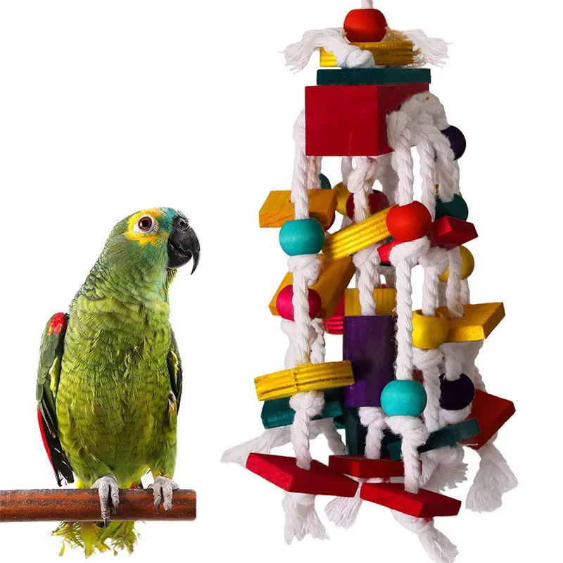 Liels Papagailis Košļājamās Rotaļlietas - Putnu Papagailis Bloki Mezgli Plīsumi, Rotaļlietas, Putnu Būris, Bite Rotaļlietu Āfrikas Pelēks Macaws Kakadu