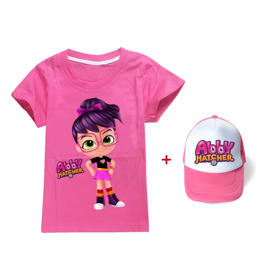 Abby Inkubatora Vasaras Bērnu Apģērbu T +cepure Meitenēm Īsām piedurknēm T-krekls Bērnu Topi, Cepures Krekli Pusaugu Meitenēm, bērniem, topi