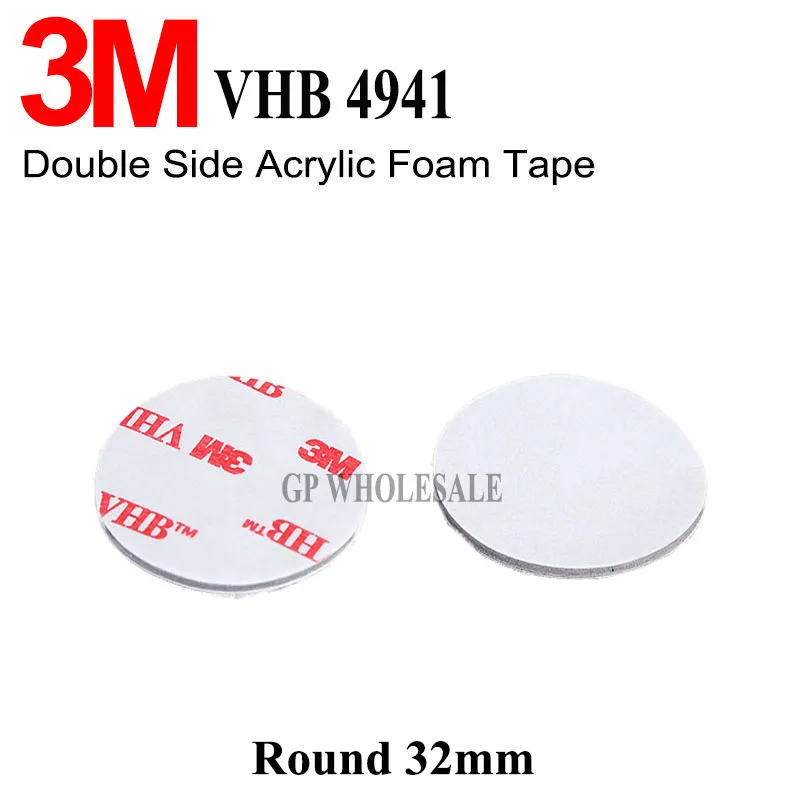 10pcs 3M VHB 4941 Ļoti Spēcīga Dia=32mm Double Sided Adhesive Uzlīme Spilventiņu, lai Tālruņa Īpašniekam Atbalstītājs 1,1 mm
