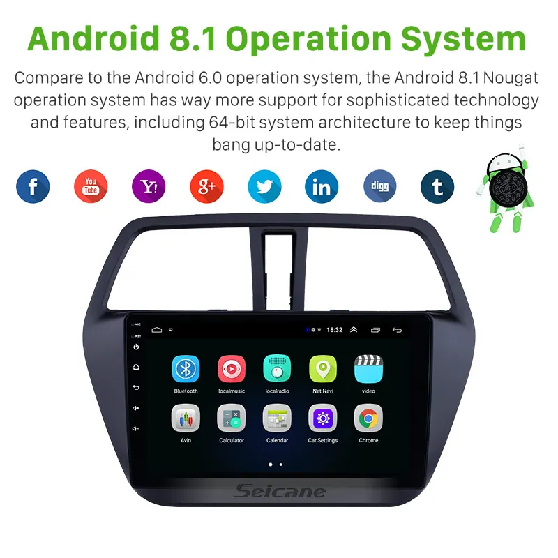 Seicane 2din Android 9.1 Auto Multimediju Atskaņotājs, GPS Suzuki S-Cross SX4 2016 2017 DVR Atbalsta 3G OBDII DAB+
