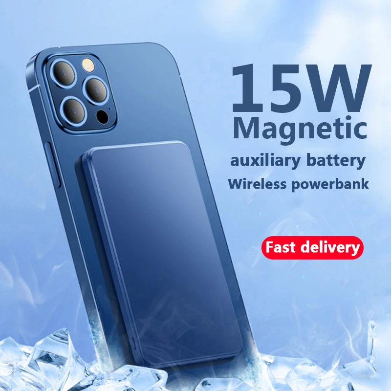 Apple magsafe lādētājs portatīvo Bezvadu powerbank plānas slim Ārējo autonoma akumulatoru iphone12 Magnētisko mini Power Bank
