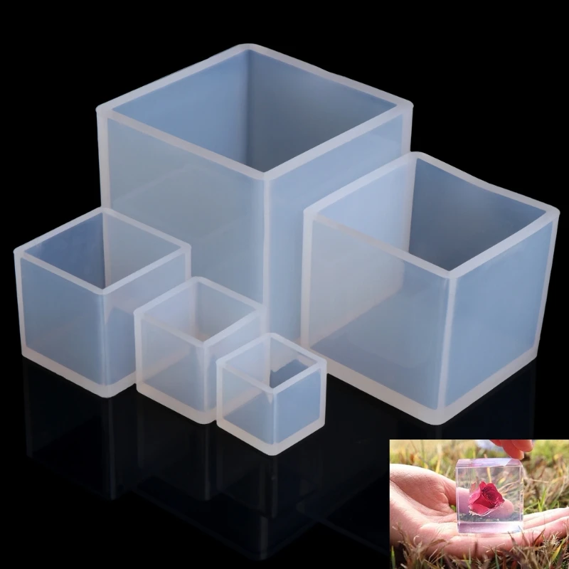DIY Silikona Kulons Pelējuma Rotaslietu izgatavošana Cube Sveķu Lējuma Veidnes Amatniecības Rīku Jaunas