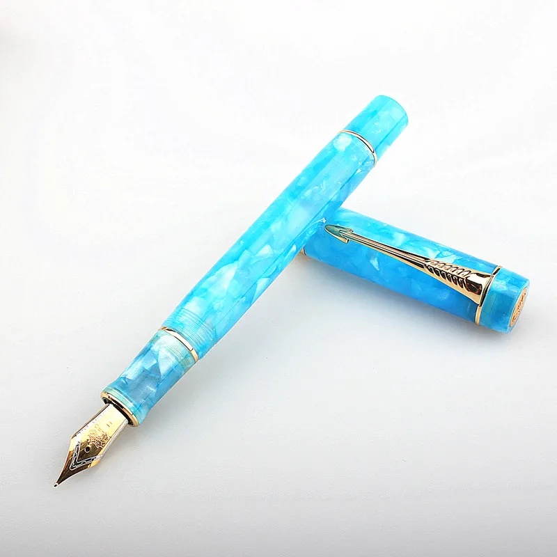 Jinhao Gadsimta 100 Sērijas Tintes Pildspalvu, Multi Krāsu Akrila Barelu Smalkas Pērļu Zelta Klipu Biznesa Paraksts Skolas Kaligrāfijas