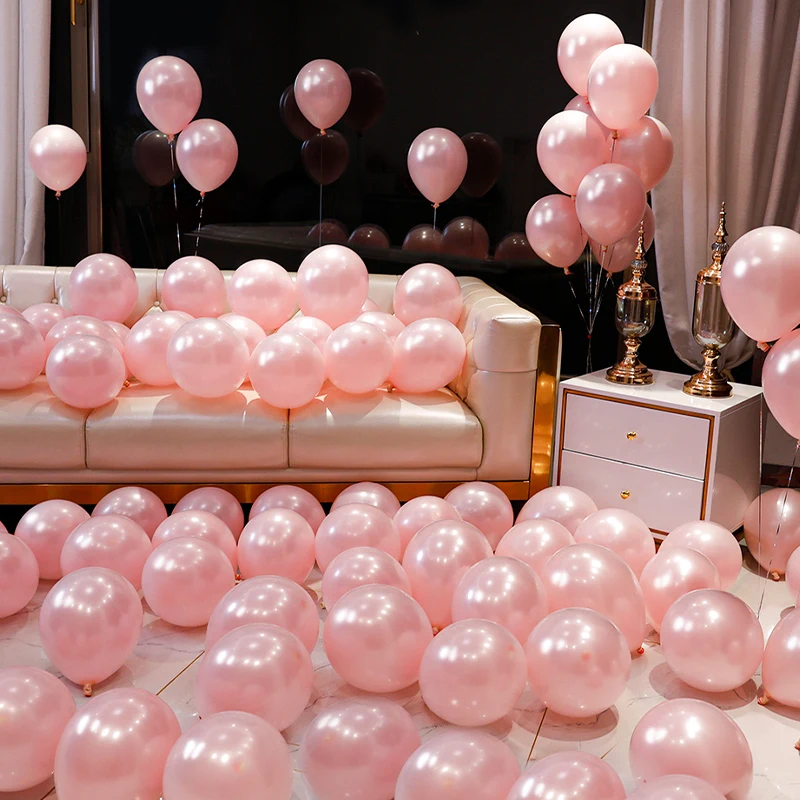 20pcs Rose Gold Rozā Baloni, Kāzas, Dzimšanas dienas Galda Dekori Bērnu Dušas Valentīna Diena Puse DIY Balonu Ierosināt Laulības Meitene