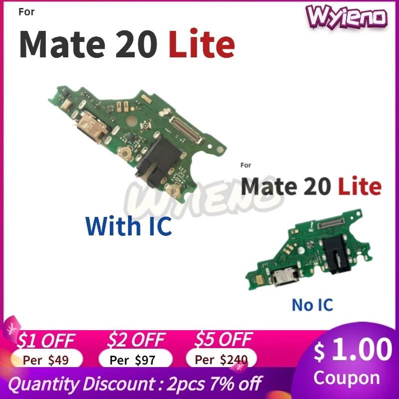 Wyieno Par Huawei Mate 20 lite USB Lādētāja Ports Uzlādes (Plug Doks Flex Kabelis, Mikrofons MIC Valdes Savienotājs