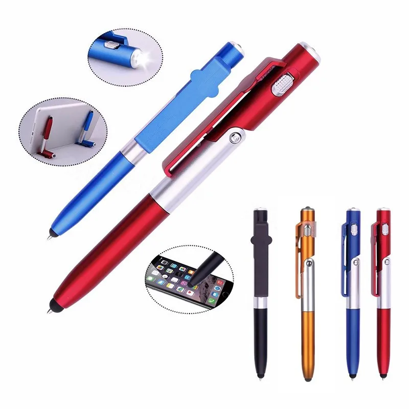 4-in-1 Locīšanas Lodīšu Pildspalva Ekrāna Irbuli Touch Pen Universal mini Capacitive Pildspalva ar LED Planšetdatoru Izmērs